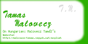 tamas malovecz business card